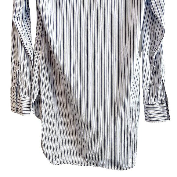 Frank & Eileen Grayson Navy Blue Stripe Cotton Button Down Shirt XS - Picture 10 of 11